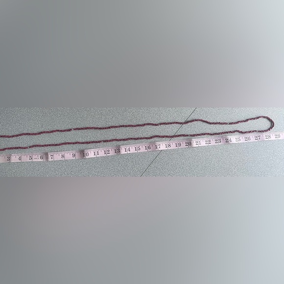 Red Glass Seed Bead Necklace 29” - Picture 4 of 6